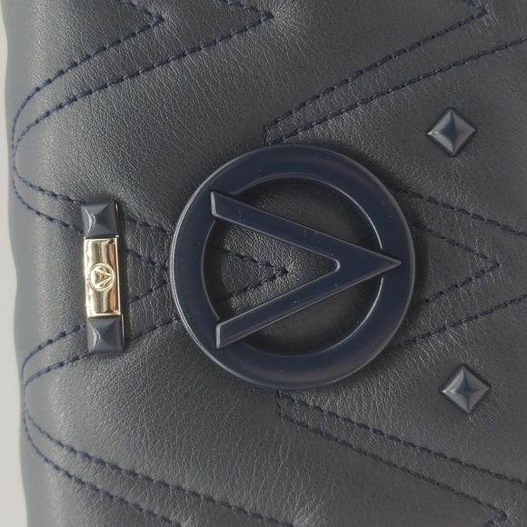 281- Valentino By Mario Valentino Posh Diamond Navy Blue NWT - Picture 6 of 14